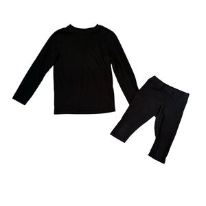 Black Long Sleeve Top and Leggings Set Girls 6/7